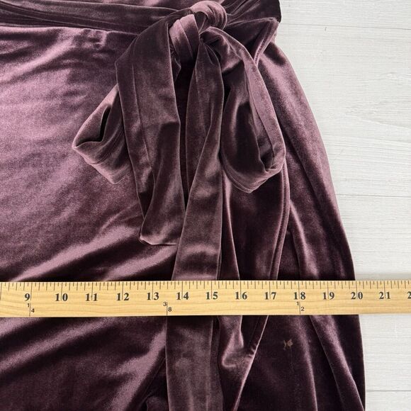 Gap Velvet Wrap Midi Skirt Size Small Vamp Red Tie Waist Ruffle‎ Elastic Waist - Picture 12 of 15